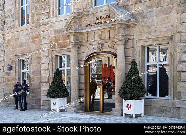 21 April 2023, Bavaria, Bayreuth: The entrance to the museum with World Heritage Information Center of the Margravial Opera House