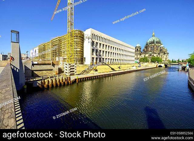 Building lot of Humboldt Forum, former Berlin Castle, Berlin, Germany