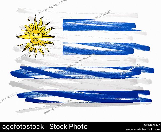 Flag illustration made with pen - Uruguay