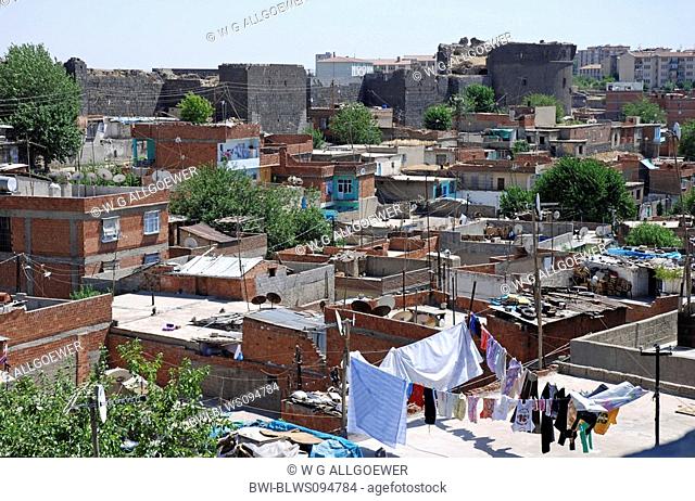 residential buildings in Diyarbakir, the secret capital of the Kurd, Turkey, Anatolia, Diyarbakir