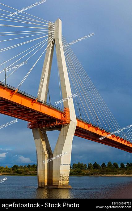Cable-stayed bridge in the city of Murom - Vladimir Region - Russia