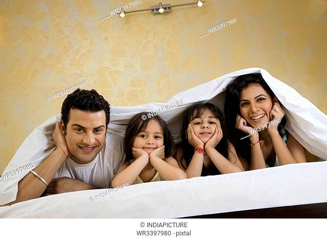 Family in the bedroom