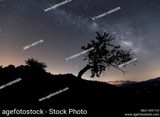 at night in the sierra de las nieves national park, andalusia, spain