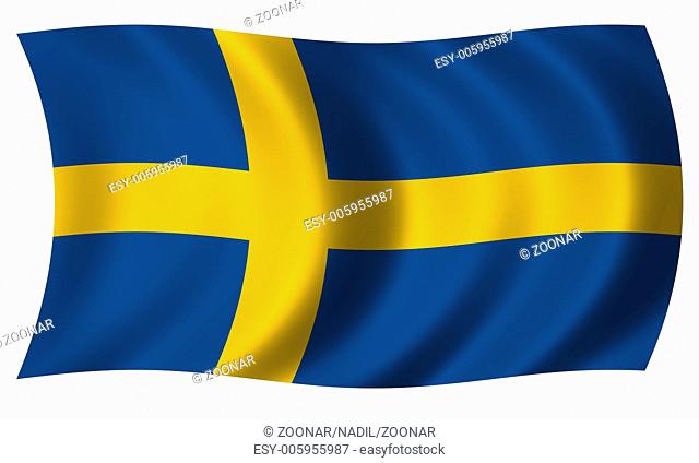 flag of sweden in wave