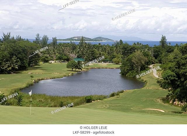 Hole 13 at Lemuria Golf Course, Lemuria Resort of Praslin, Praslin Island, Seychelles