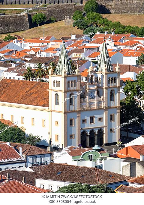 Igreja do Santissimo Salvador da Se. Capital Angra do Heroismo, the historic center is part of UNESCO world heritage. Island Ilhas Terceira