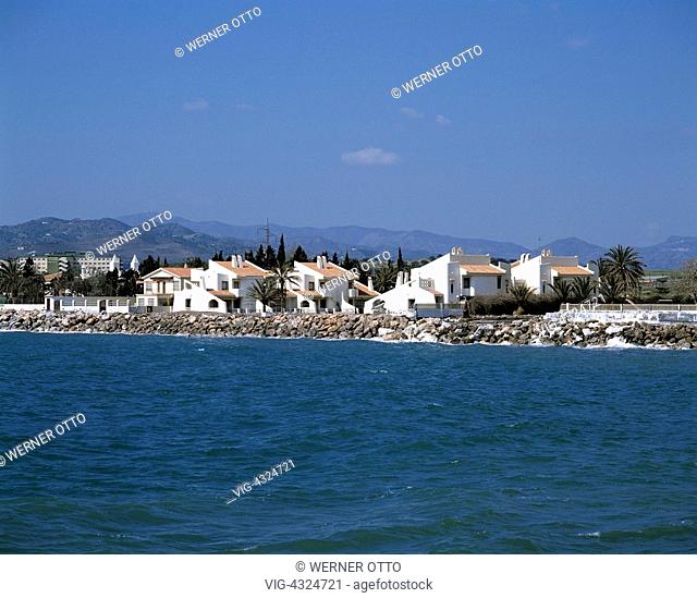 Haeuser am Strand, Spanien, E-Torre del Mar, Malaga, Andalusien, Costa del Sol, houses at a beach, Spain, E-Torre del Mar, Malaga, Andalusia, Costa del Sol
