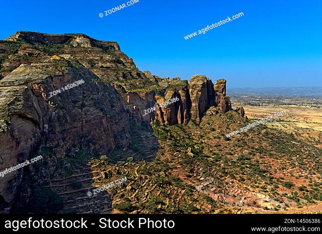Gheralta Bergmassiv, nördlicher Ausläufer des Grossen Afrikanischen Grabenbruchs, Hawzien, Tigray, Äthiopien / Gheralta Mountains