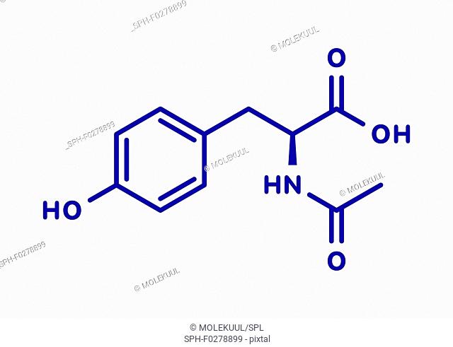 N-acetyl-tyrosine molecule, illustration