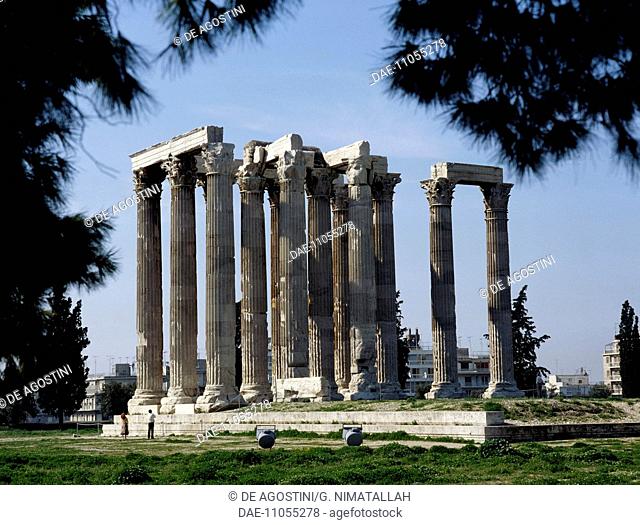 Temple of Olympian Zeus (Olympieion) in Athens, Greece. Greek and Roman civilisation, 2nd century BC-2nd century AD