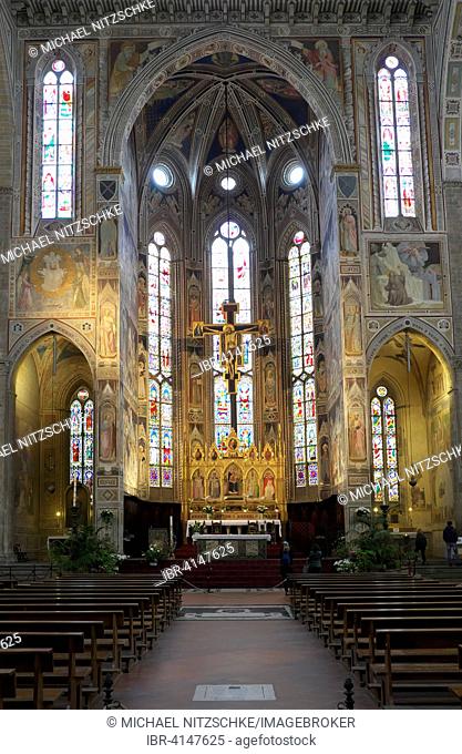 High altar of the Franciscan church of Santa Croce, Florence, Tuscany, Italy