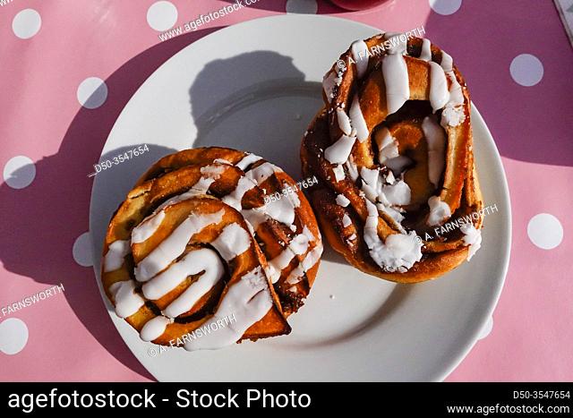 Hirtshals, Denmark Danish pastries on a breakfast table