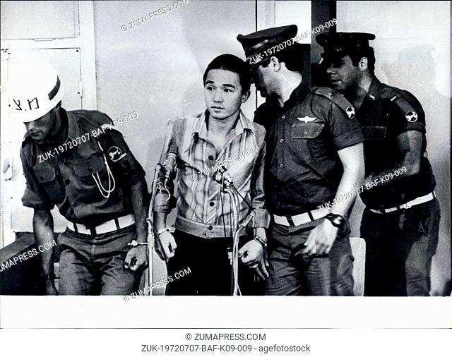 Jul. 07, 1972 - The Trail Of Okamoto Opens At Zrifin: the Trial against Kozo Okamoto opened on Monday defore a military tribunal, Okameto