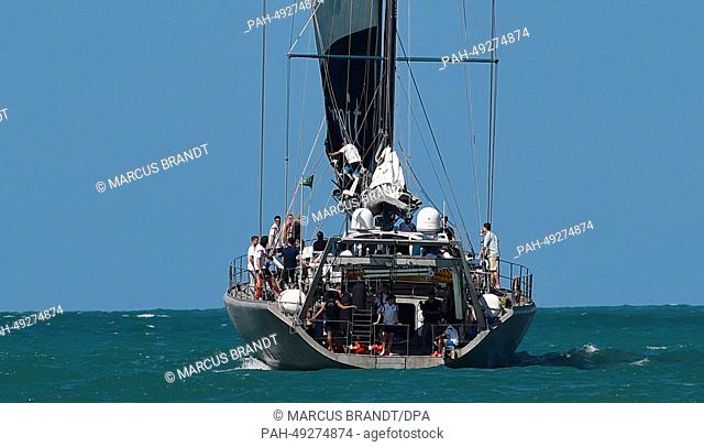 German national soccer players are on the boat 'Pangaea' of adventurer Mike Horn in Santo Andre, Brazil, 10 June 2014. The FIFA World Cup will take place in...