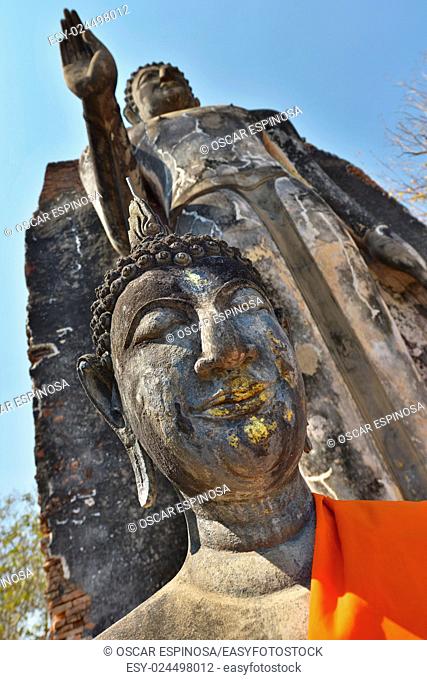 Buddha in Wat Saphan Hin, Sukhothai, Thailand, Asia