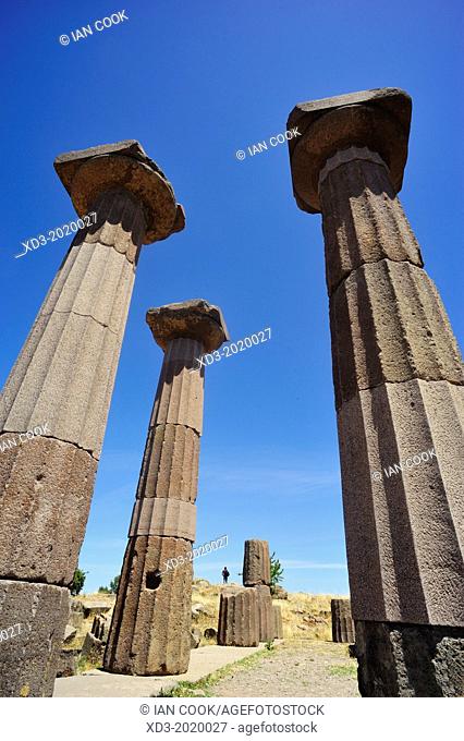 Columns of Temple of Athena, Assos Historic Site, Biga Peninsula, Turkey