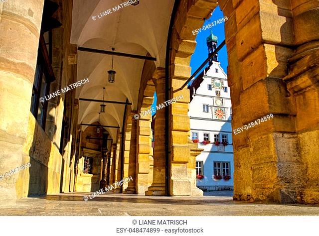 Rothenburg town hall arcades and Councillors Tavern
