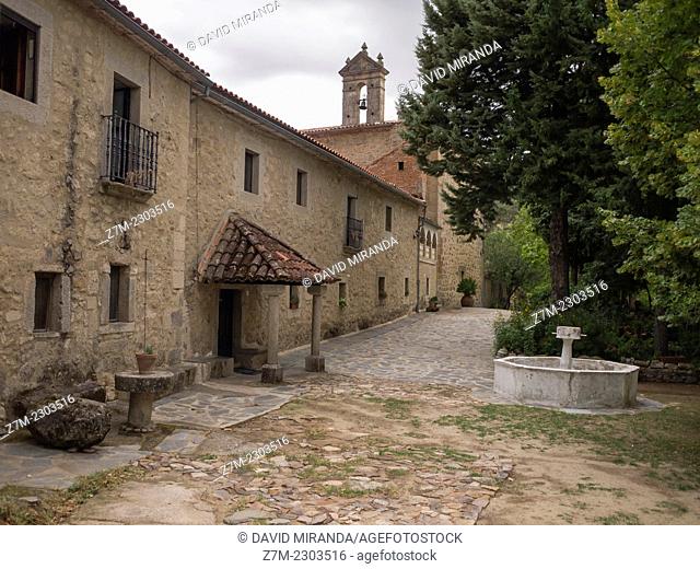 Courtyard, Monastery of El Palancar in Pedroso de Acim, Cáceres province, Extremadura, Spain