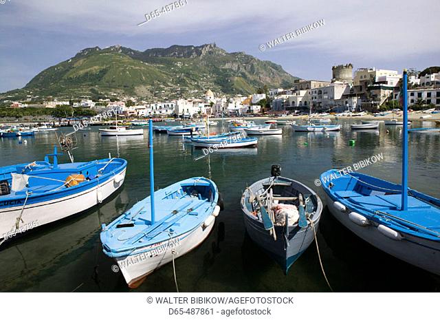 Town View from Fishing Port / Daytime. Forio. Ischia. Bay of Naples. Campania. Italy