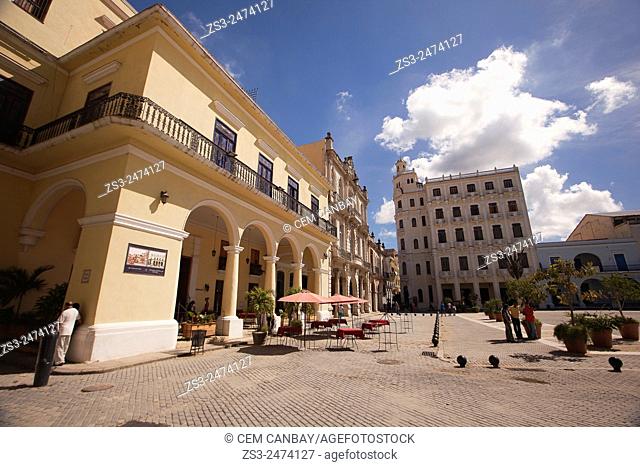 Buildings at Plaza Vieja square, Havana, Cuba, West Indies, Central America