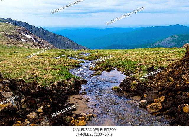 Creek flowing in mountains