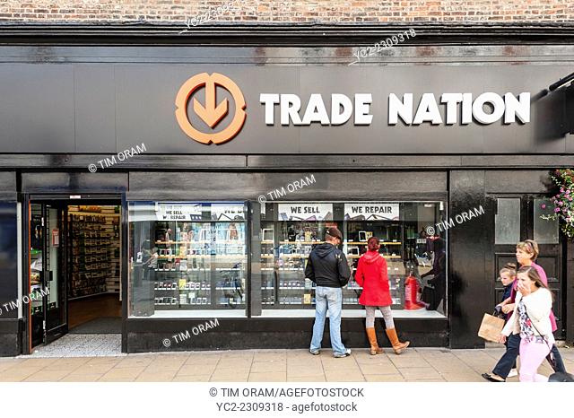 The Trade Nation shop store in Darlington , County Durham , England , Britain , Uk