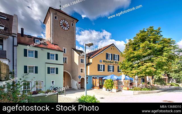 Altmühltor, city tower, tower, house facade, old, historical, architecture, Kelheim, Bavaria, Germany, Europe