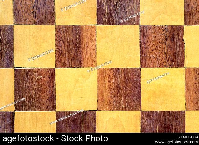 detailed pattern of vintage wooden chessboard