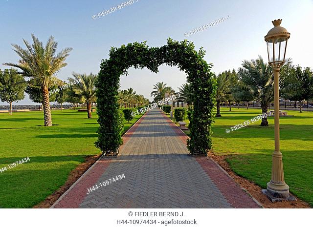 Middle East, Near East, United Arab Emirates, UAE, Sharjah, Kalba, Kalba park, Corniche park, trees, gardens, scenery, detail, park, places, place of interest