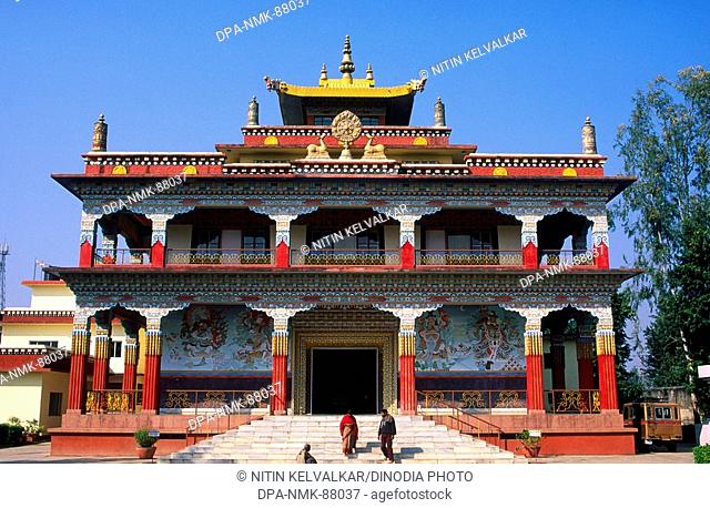 Colourful painted Tibetan Monastery , Bodhgaya , Bihar , India