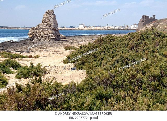 Ruin on the beach, Mahdia, Tunis, Africa