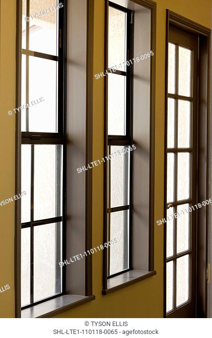 Row of windows in hallway