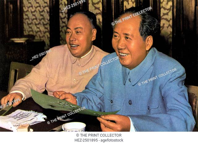 Mao Zedong and Chen Yi, Chinese Communist leaders, c1960s(?). Mao (1893-1976) with Chen Yi (1901-1972), who was a senior commander in the People's Liberation...
