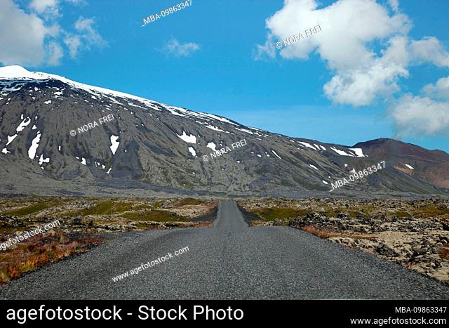 Snæfellsjökull National Park, mountains, snow, lava field, Iceland