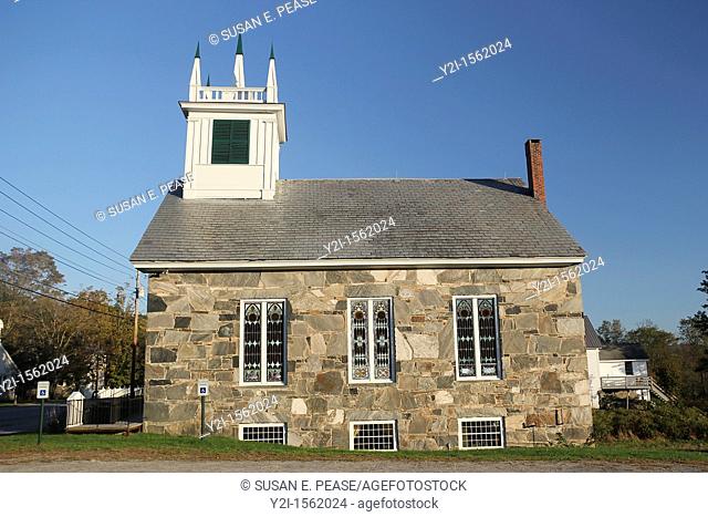 The Old Stone Church built in 1845, First Universalist Parish, Chester Depot, Chester, Vermont, United States