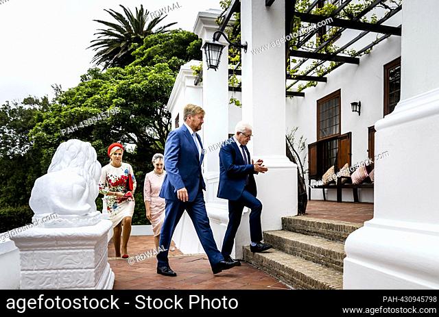 King Willem-Alexander and Queen Maxima of The Netherlands at Leeuwenhof residence in Cape Town, on October 20, 2023, to meet Prime Minister Winde and his wife...