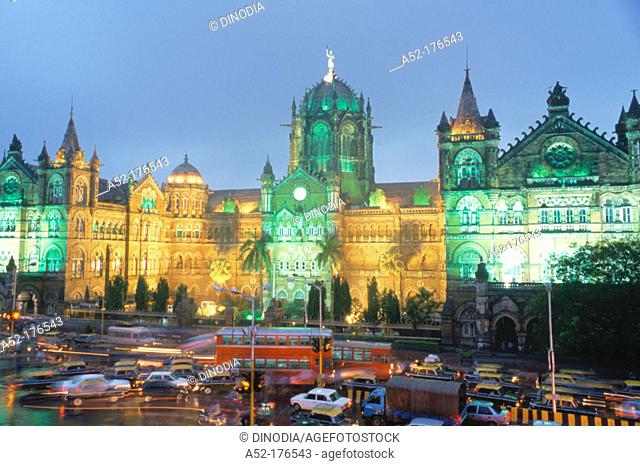 Chatrapati Shivaji Terminus railway station (former Victoria Station). Mumbai. India