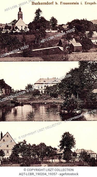 Buildings in Landkreis Mittelsachsen, Postcards of buildings in Landkreis Mittelsachsen, Burkersdorf (Frauenstein), Churches in Landkreis Mittelsachsen