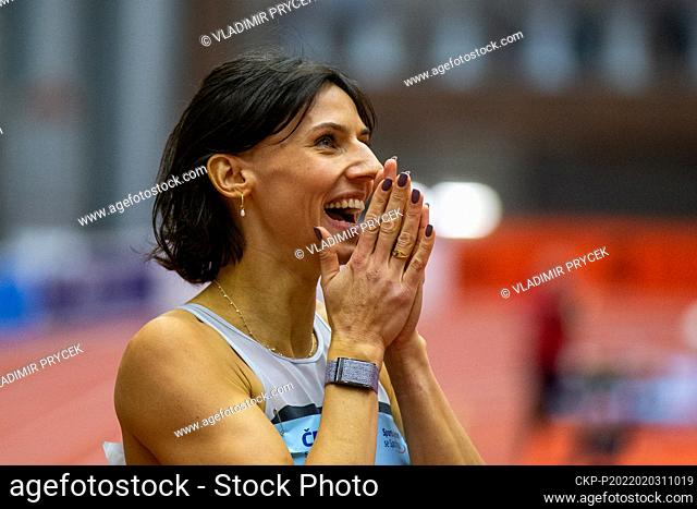 Anna Kielbasinska of Poland competes in women's 400 metres race during the Czech Indoor Gala athletics meeting in Ostrava, Czech Republic, February 3, 2022