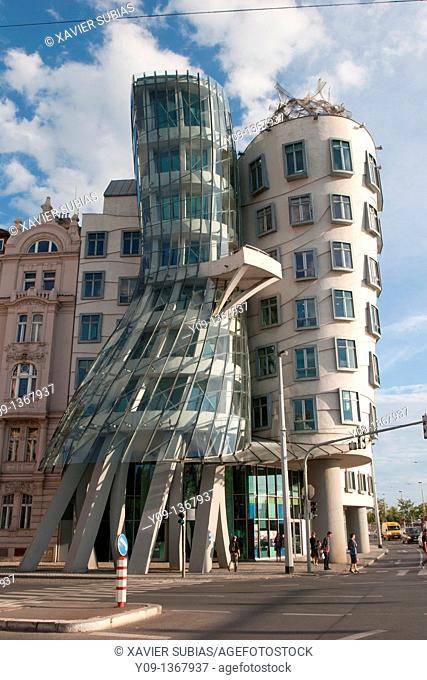 Dancing House, 'Ginger and Fred', architect Frank Gehry  Prague, Czech Republic, Europe