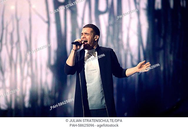 Elnur Huseynov representing Azerbaijan performs during the Grand Final of the 60th Eurovision Song Contest 2015 in Vienna, Austria, 23 May 2015