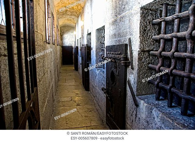 Doges Palace interiors, the jail, prison, Venice, Italy, Europe