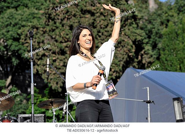Mayoral candidate of 5 Stars Movement for Rome Virginia Raggi during the closing of electoral campaign, Rome, ITALY-03-06-2016