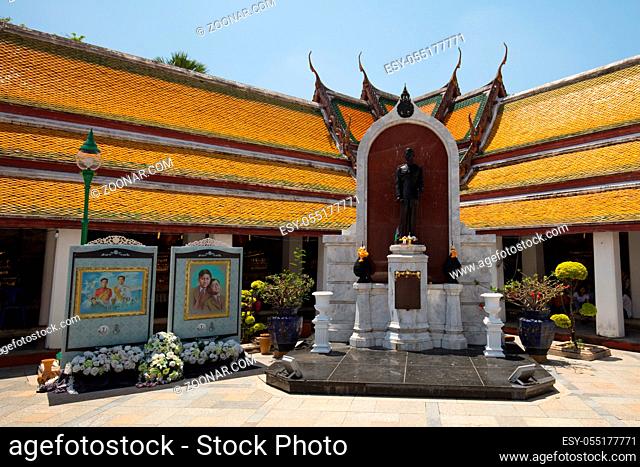 BANGKOK - APRIL 22: The ancient grounds of Wat Suthat buddhist temple in Bangkok, Thailand