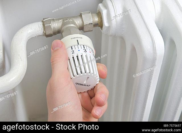 Thermostat, radiator, symbol photo heating costs