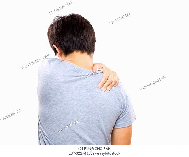 Man having neck pain