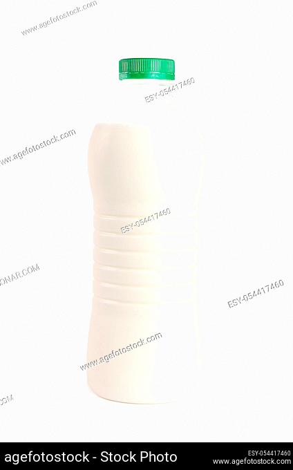 Milk in plastic packaging isolated on white background