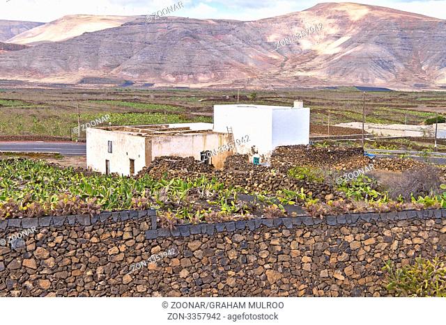 Spain Lanzarote Abandoned Farm buildings