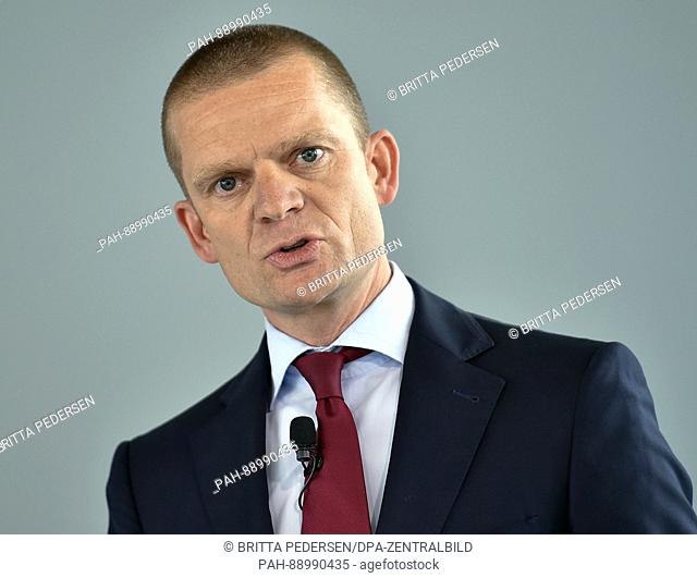 Jan Bayer, chairman of the Welt group and technology of the Axel Springer SE, speaks during the balance press conference 2017 in Berlin, Germany, 9 March 2017