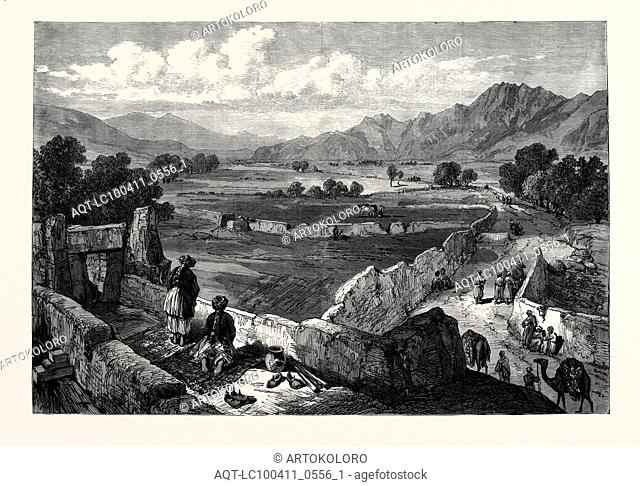 THE AFGHAN WAR: VIEW FROM THE CABUL GATE, JELLALABAD, SHOWING THE ROAD BY WHICH DR. BRYDON ARRIVED IN JANUARY, 1842